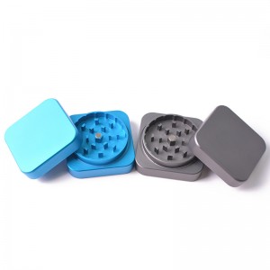 Custom logo 2 layer square mini herb grinder weed HYCZ090002