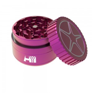 Wholesale Herb Grinder Custom Logo Zinc Alloy 4parts Smoking Tobacco Hemp Grinder HYFZ060017