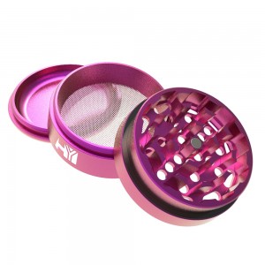 Wholesale Herb Grinder Custom Logo Zinc Alloy 4parts Smoking Tobacco Hemp Grinder HYFZ060017