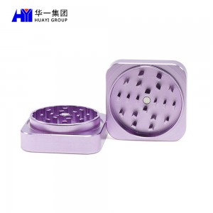 Weed Grinder 55mm/ 63mm Aluminum Square  2 piece Herb Grinder  HYIW010127