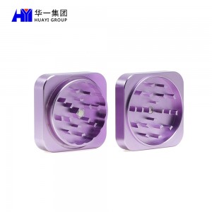Weed Grinder 55mm/ 63mm Aluminum Square  2 piece Herb Grinder  HYIW010127