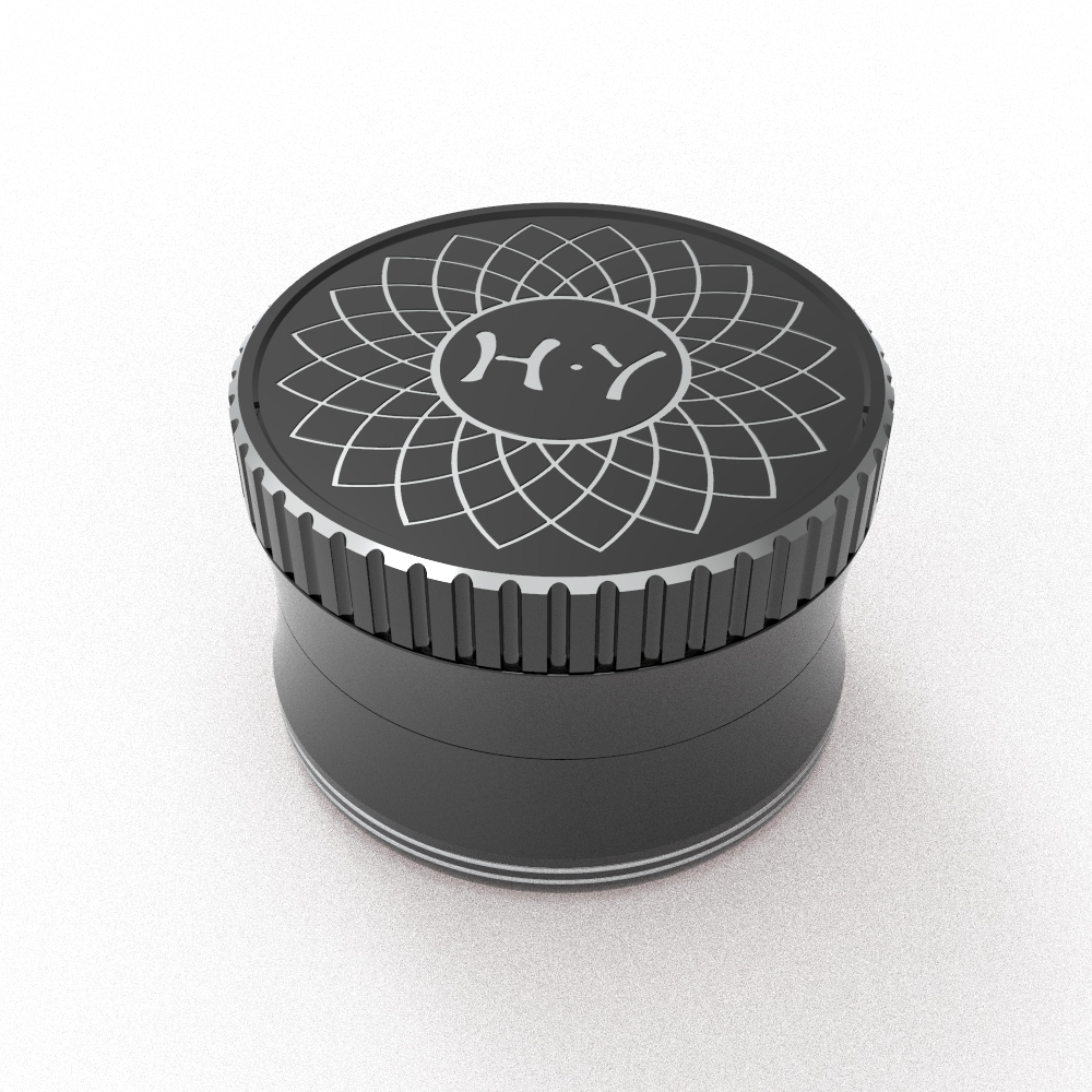 2021 High quality Grinder Weed Herb - Custom Logo Tobacco Black Metal Grinders Herbal Smoking Accessories Tobacco Herb Grinder HYFZ060010 Huayi -