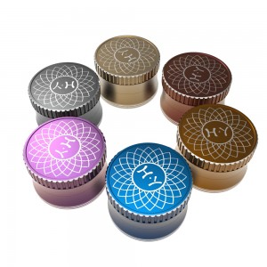 2022 Hot Selling Custom Anodized 6061 Aluminum Alloy Herb Grinder with Custom Logo HYJD070008