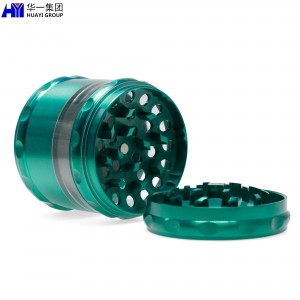 Wholesale Zinc Alloy Herb Grinder 4 layers with visible window HYVC020017