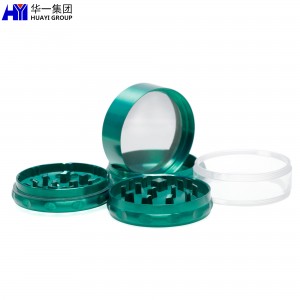 Wholesale Zinc Alloy Herb Grinder 4 layers with visible window HYVC020017