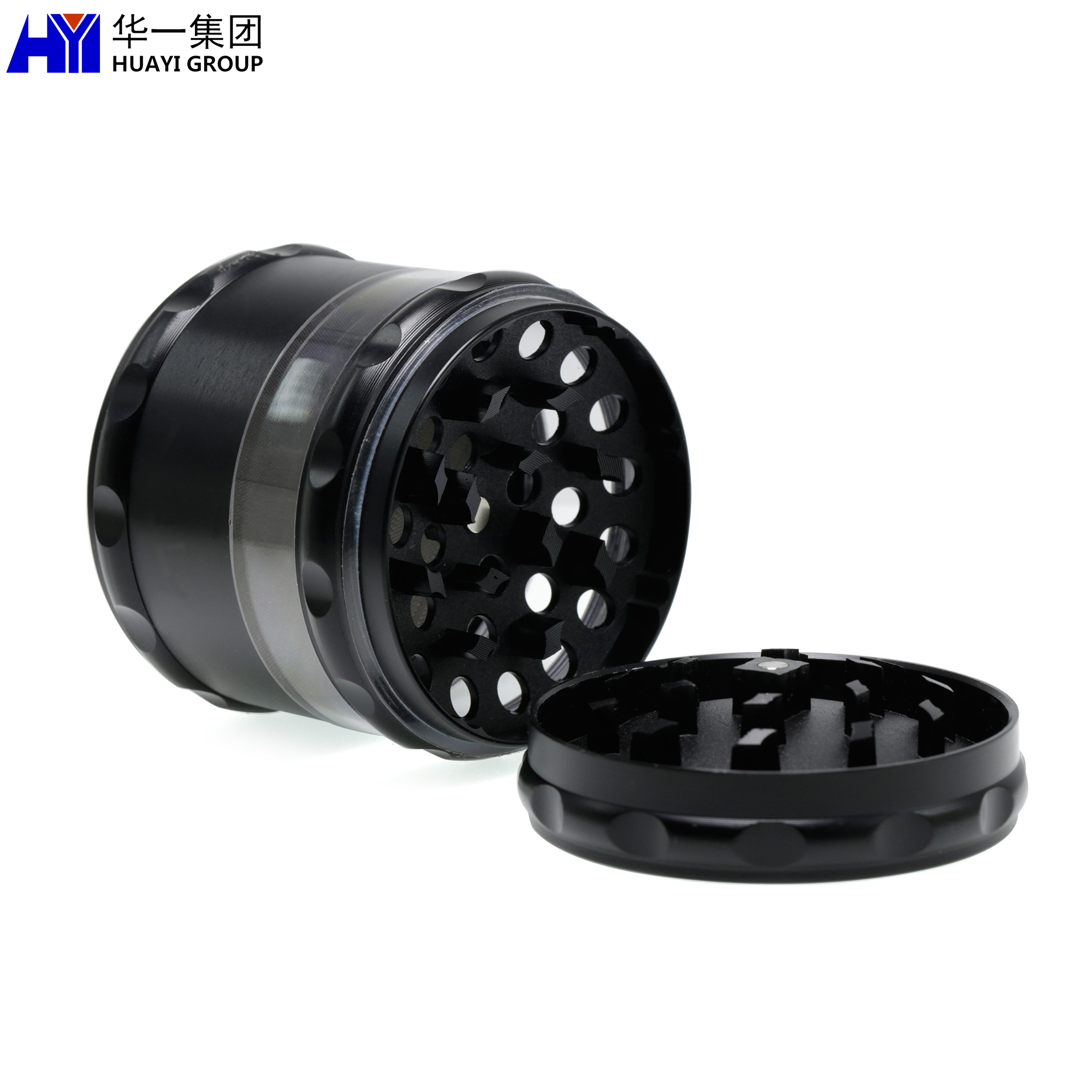 Good quality Herb Grinder Tobacco - Wholesale Zinc Alloy Herb Grinder 4 layers with visible window HYVC020017 Huayi -