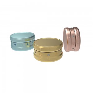 Wholesale OEM custom logo aluminum 6061 herb grinder manual anodized herb grinder HYJD070007